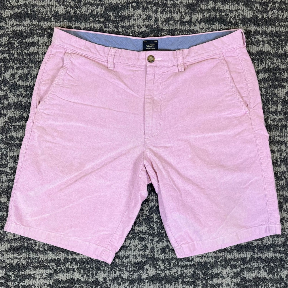 J.Crew Mens 36 Pink Oxford Cotton Chino Shorts 10.5 Inseam Preppy F8714